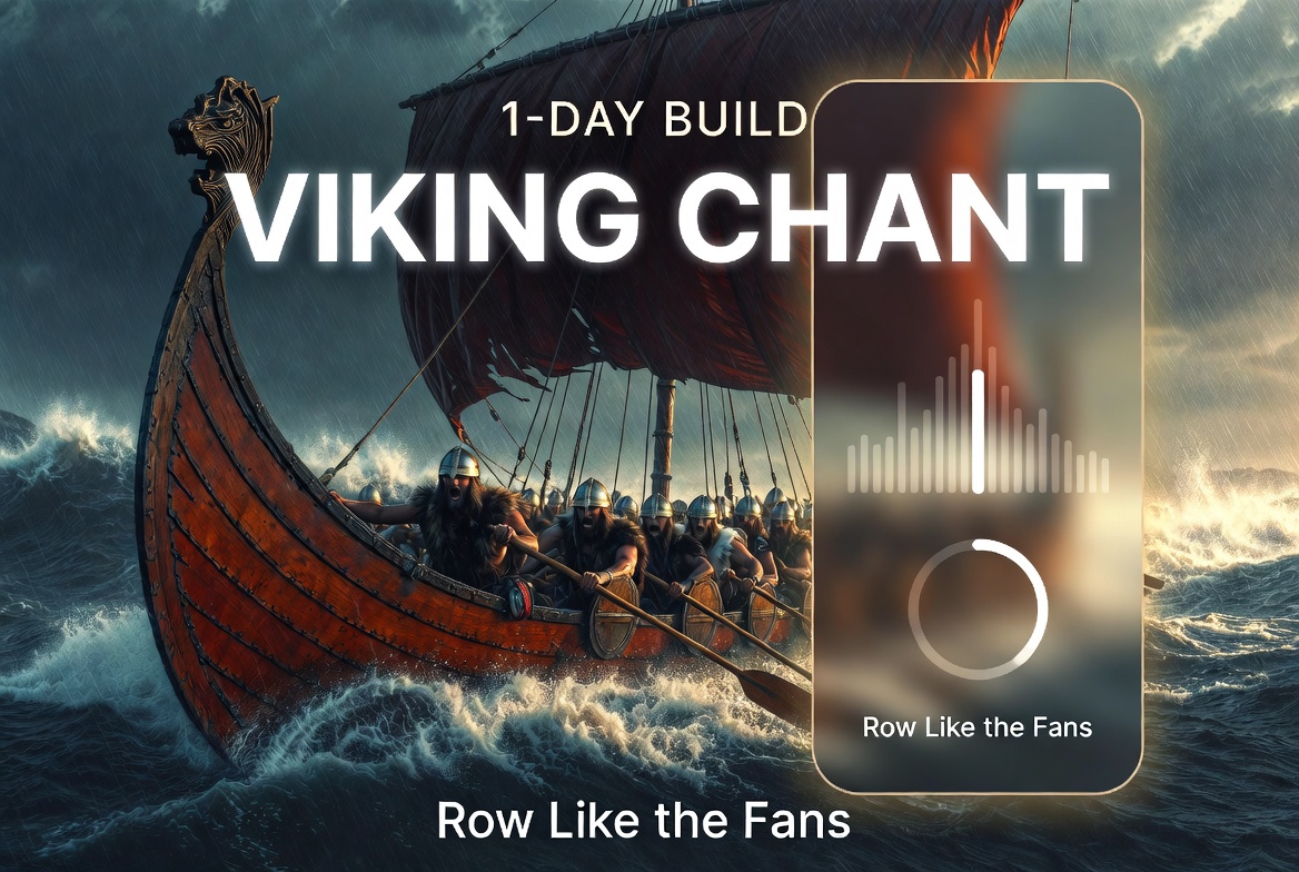 Viking Chant app preview with longship artwork